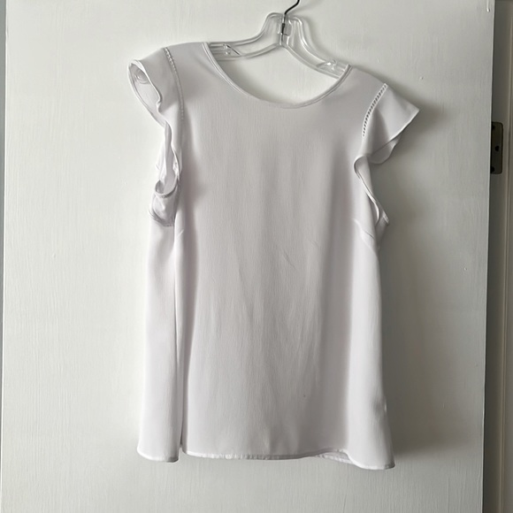 Counterparts White Cap Sleeve Blouse - Picture 1 of 7